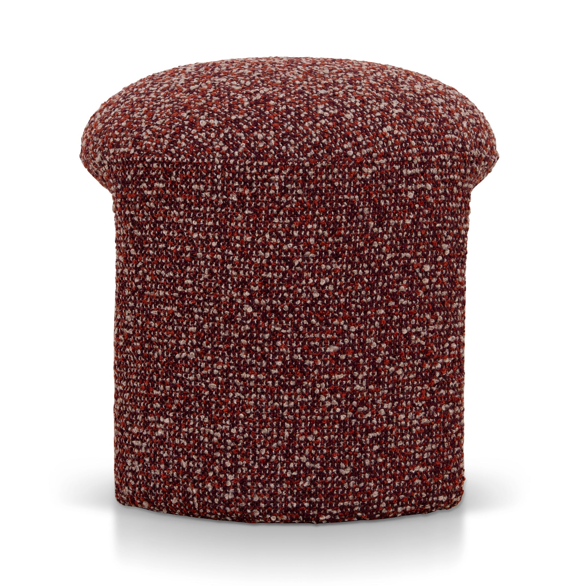 Round Firenze Ottoman- Autumn Red
