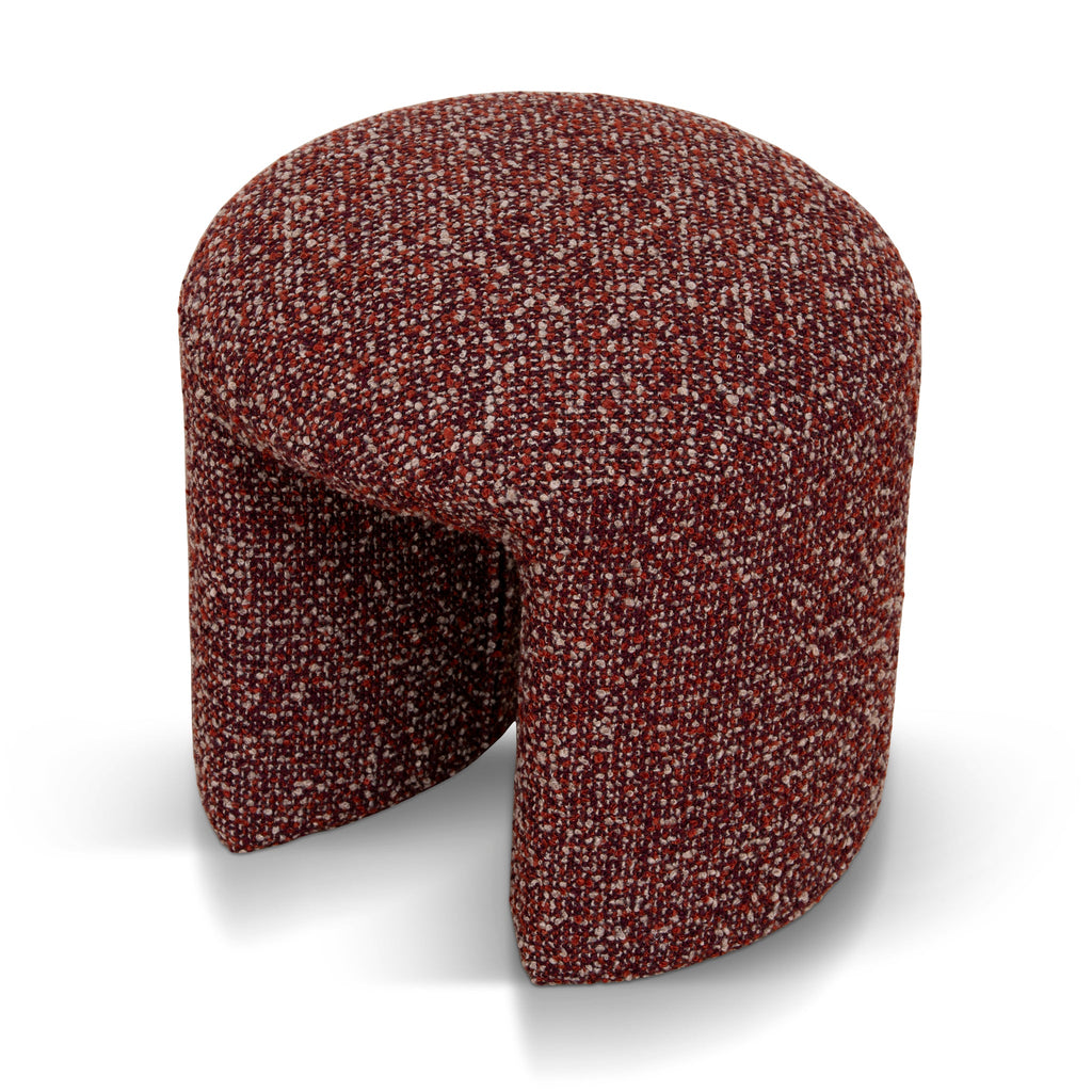 Round Firenze Ottoman- Autumn Red