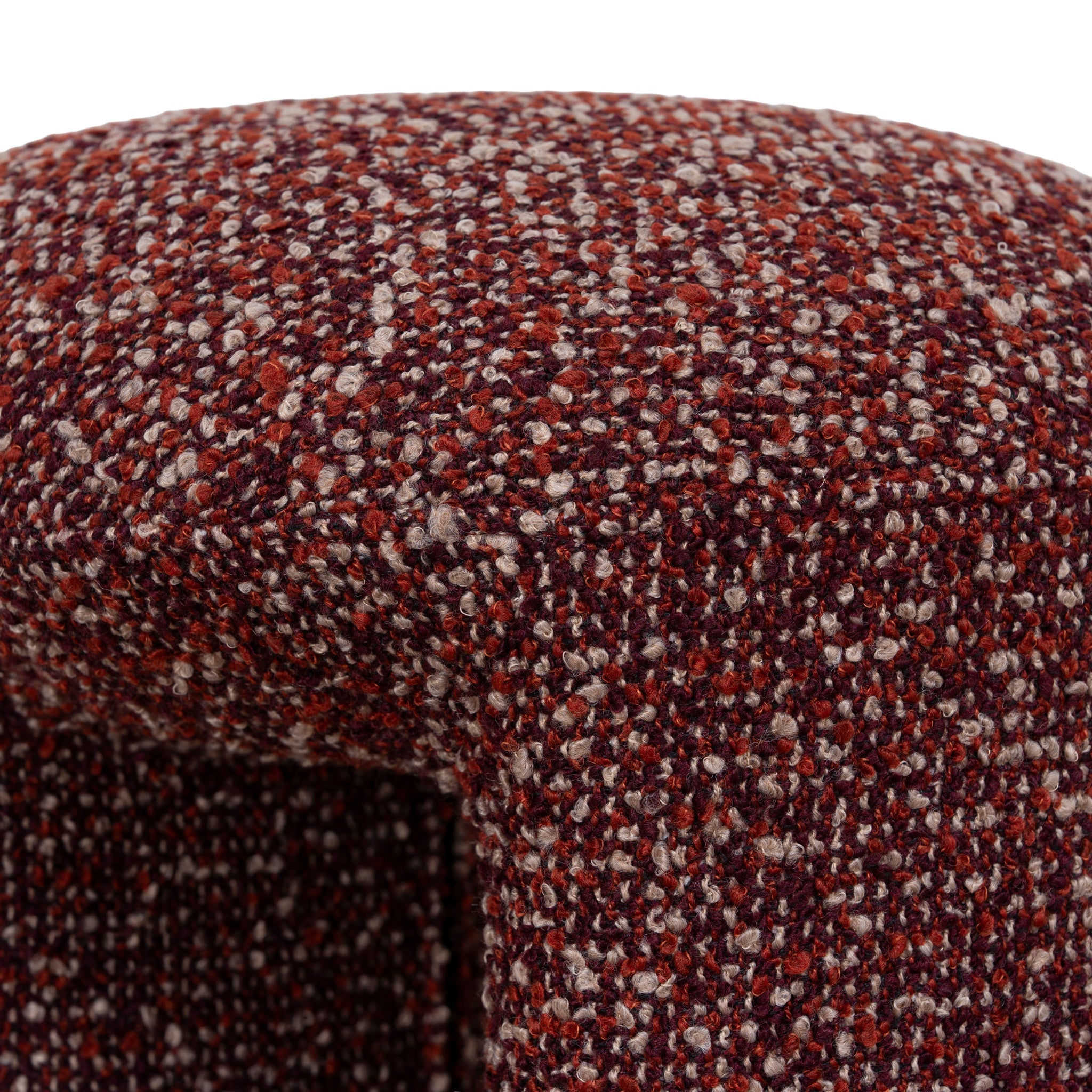 Round Firenze Ottoman- Autumn Red