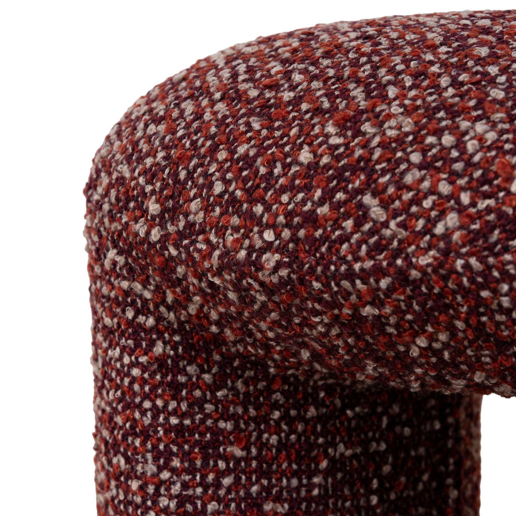 Round Firenze Ottoman- Autumn Red
