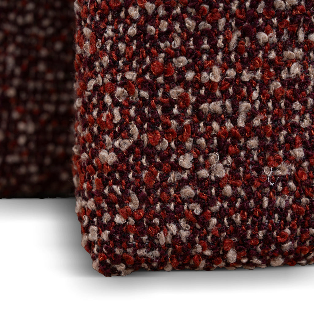 Round Firenze Ottoman- Autumn Red