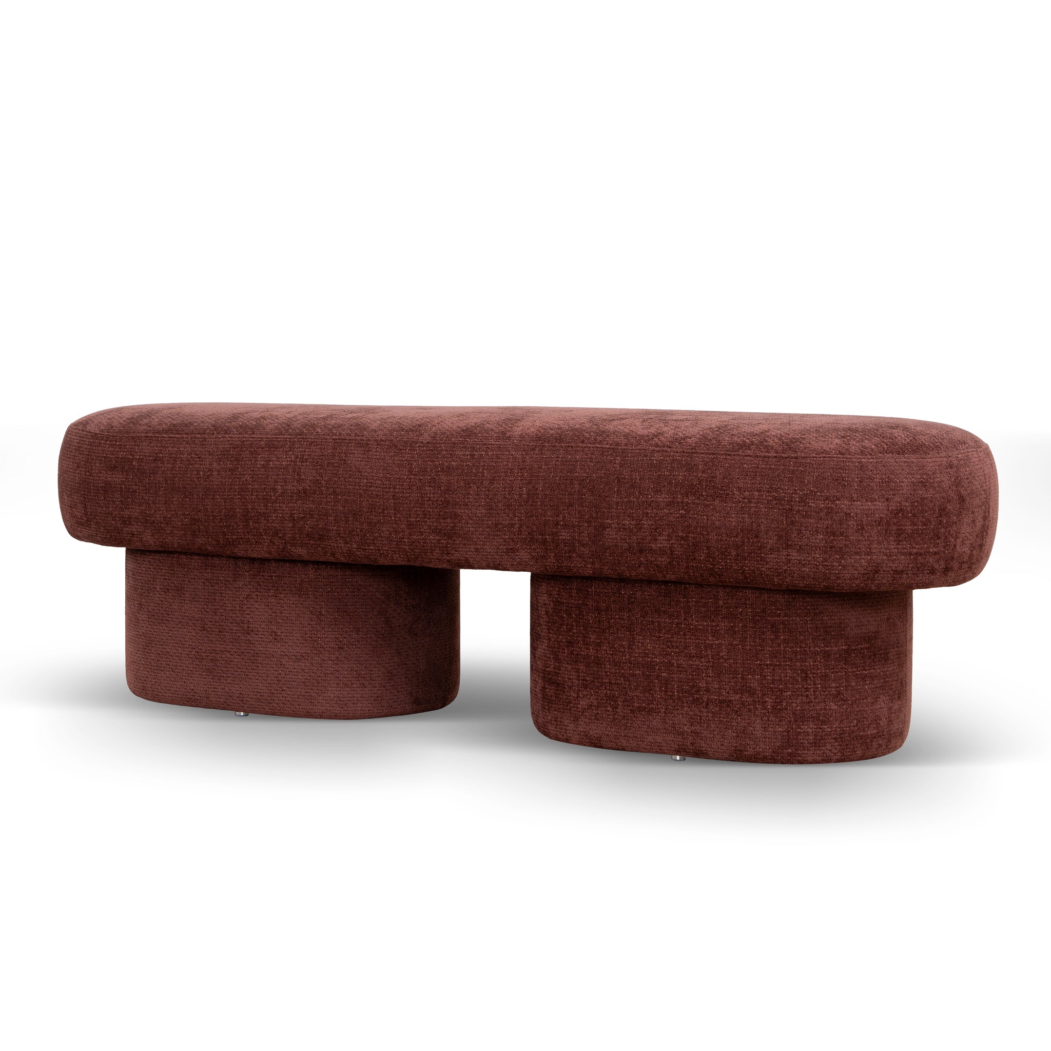 1.5m Long Bergamo Ottoman Bench- Lila Burgundy