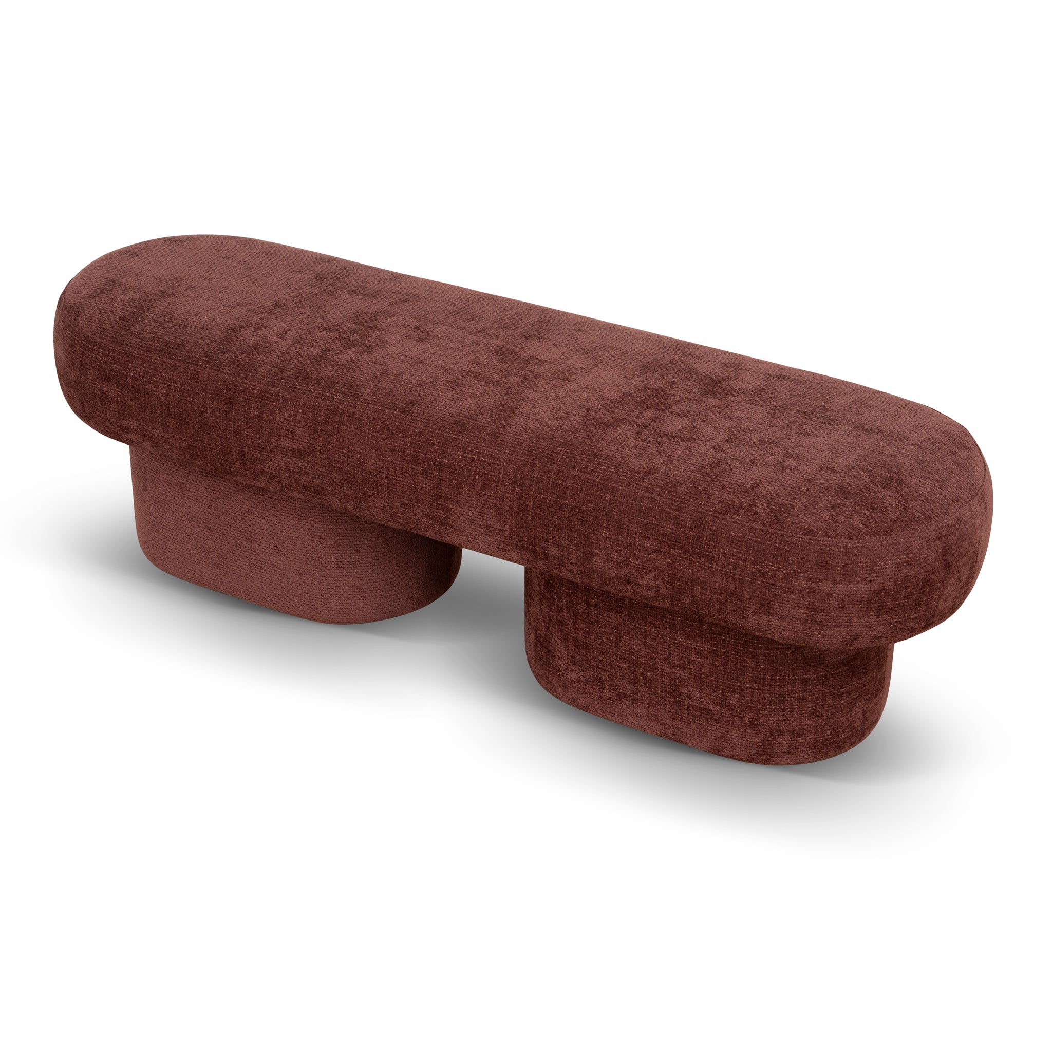 1.5m Long Bergamo Ottoman Bench- Lila Burgundy