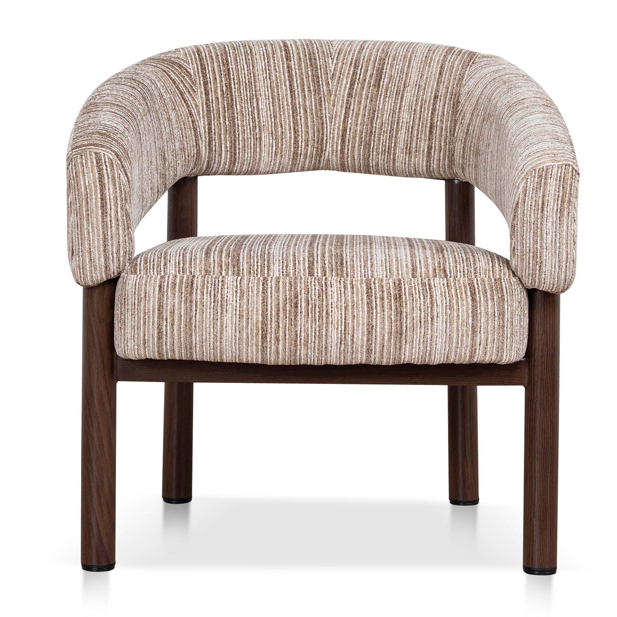 Walnut Armchair - Coconut Stripe