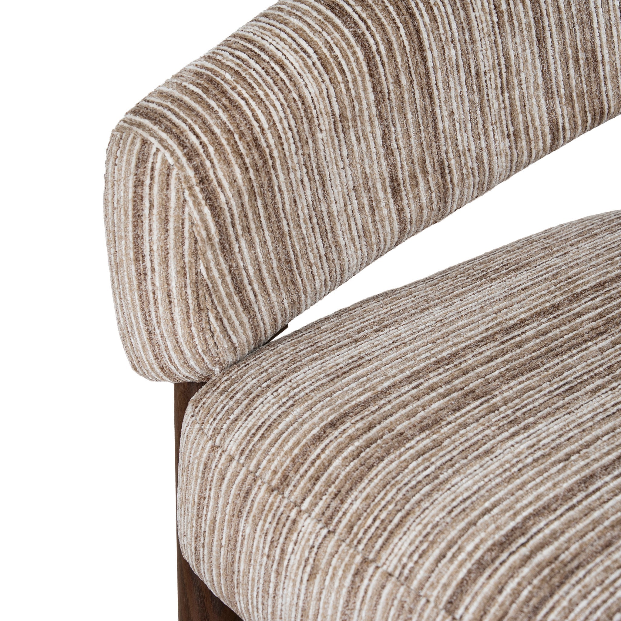 Walnut Armchair - Coconut Stripe
