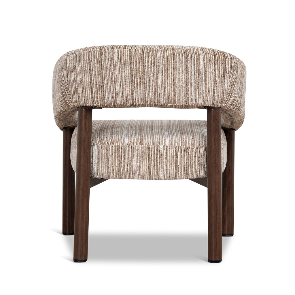 Walnut Armchair - Coconut Stripe