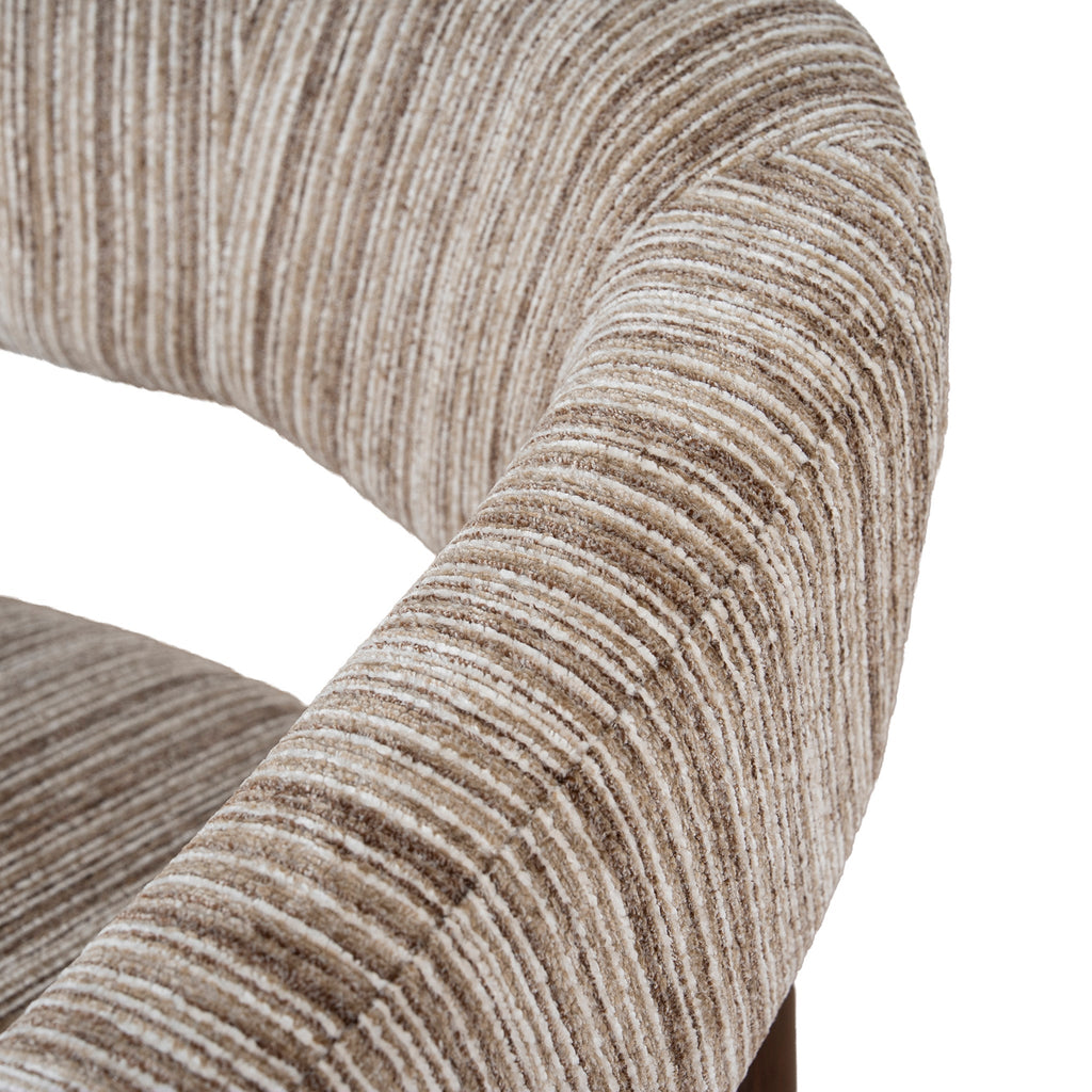 Walnut Armchair - Coconut Stripe