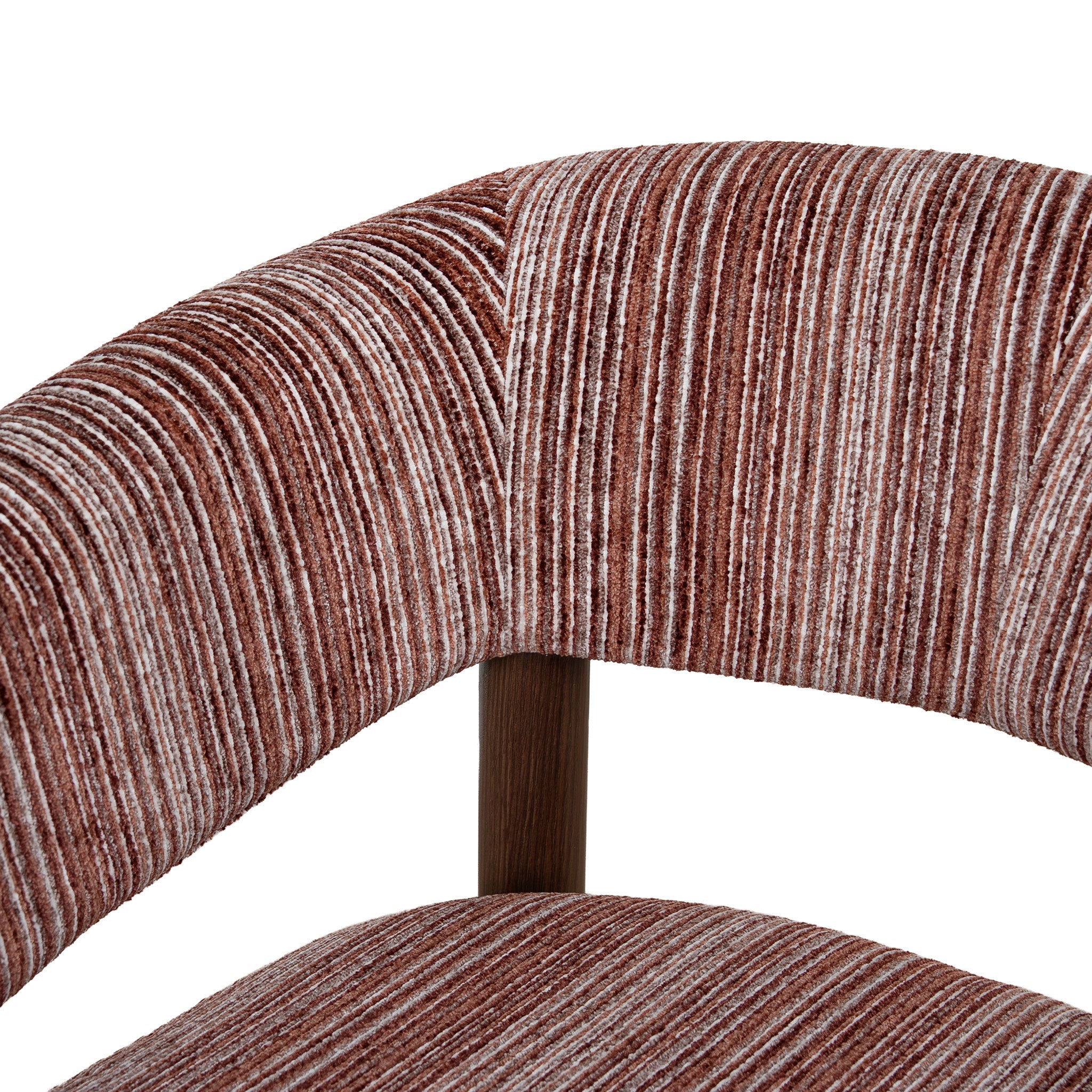 Walnut Armchair - Burgundy Stripe