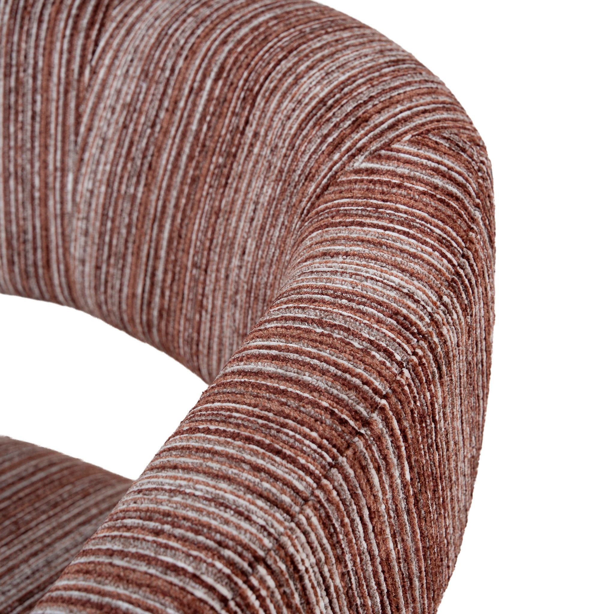 Walnut Armchair - Burgundy Stripe