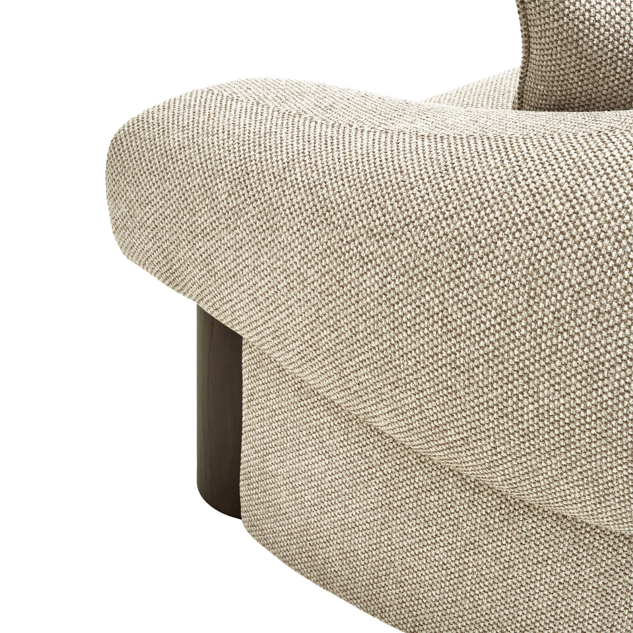 Dark Brown 3 Seater Sofa - Soft Beige