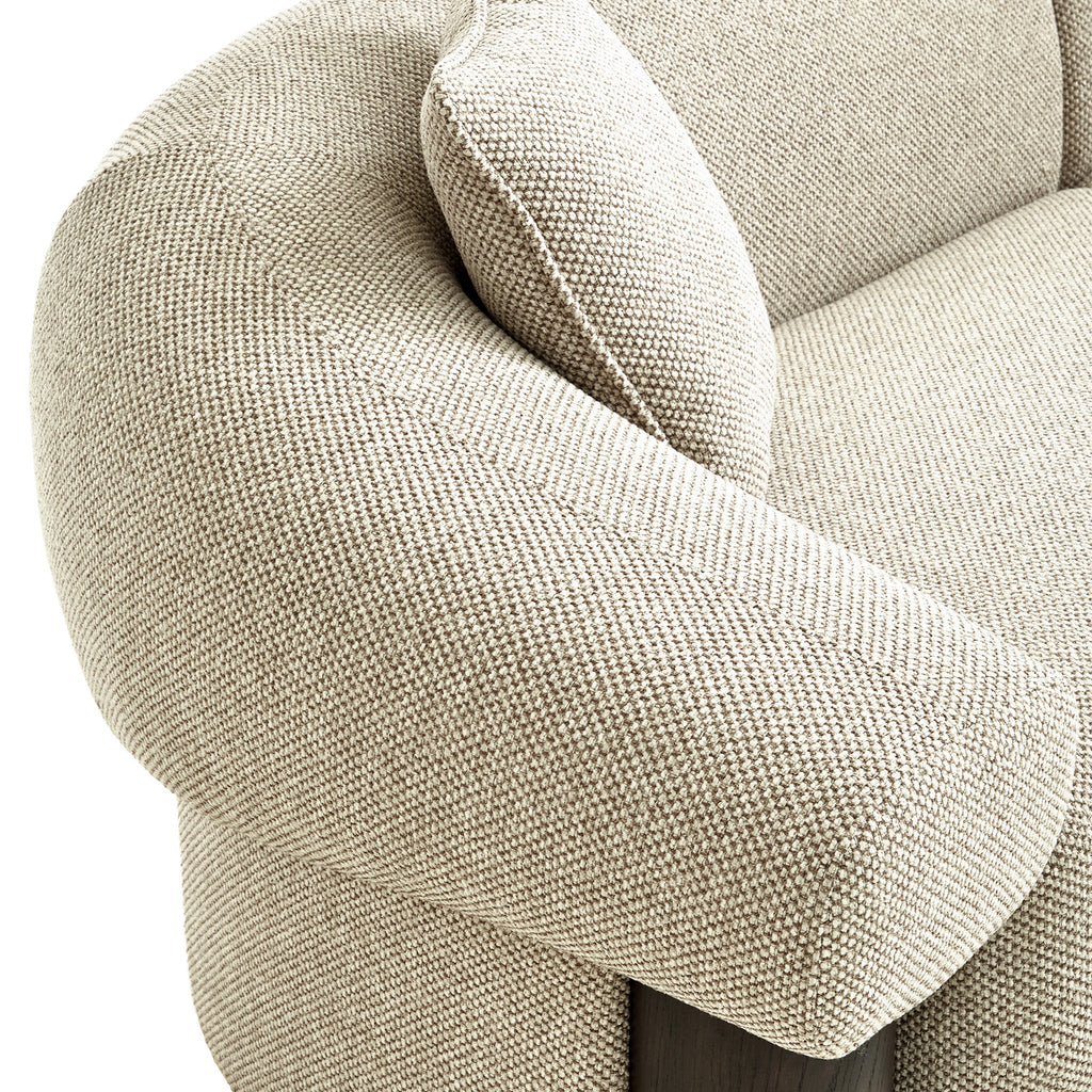 Dark Brown 3 Seater Sofa - Soft Beige
