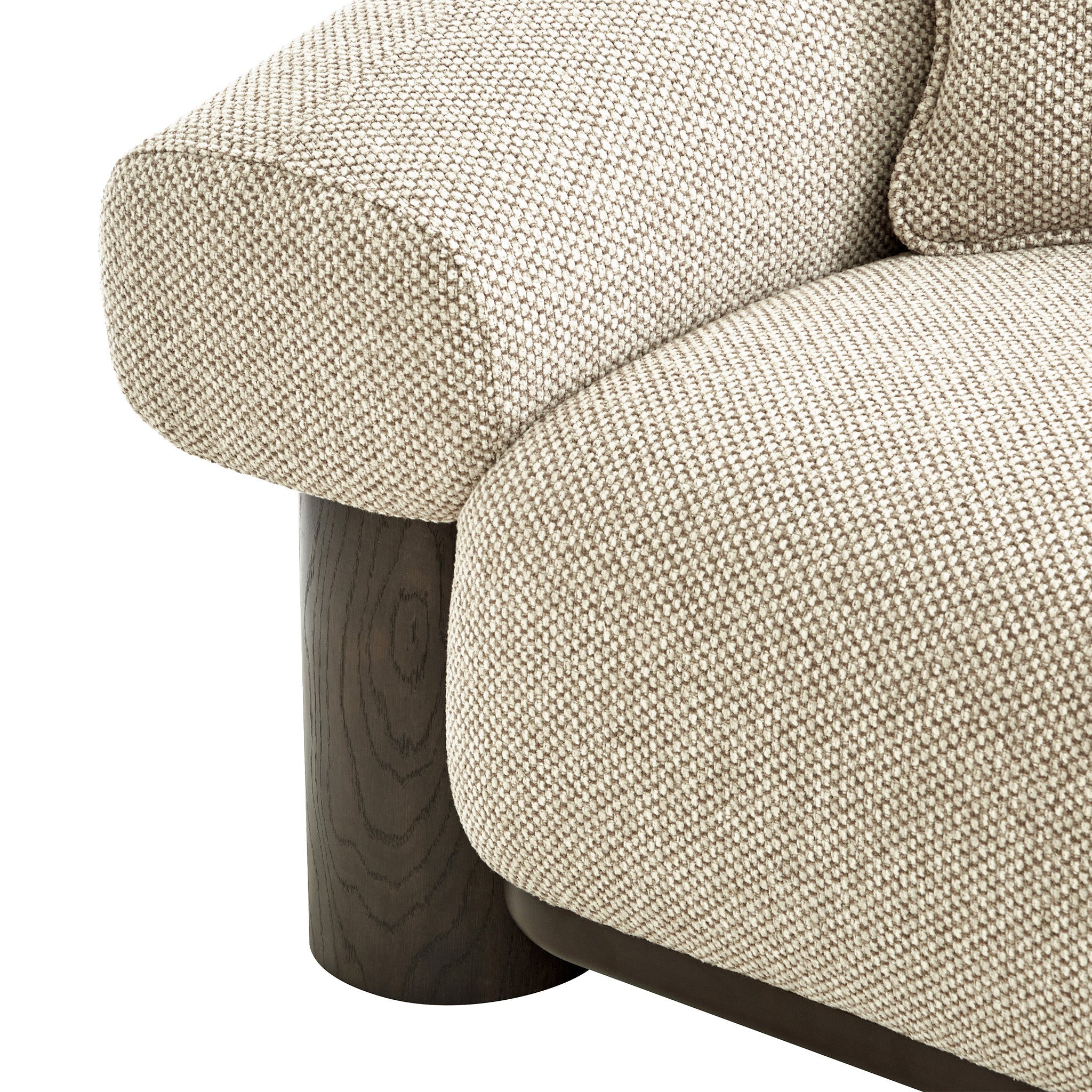 Dark Brown 3 Seater Sofa - Soft Beige