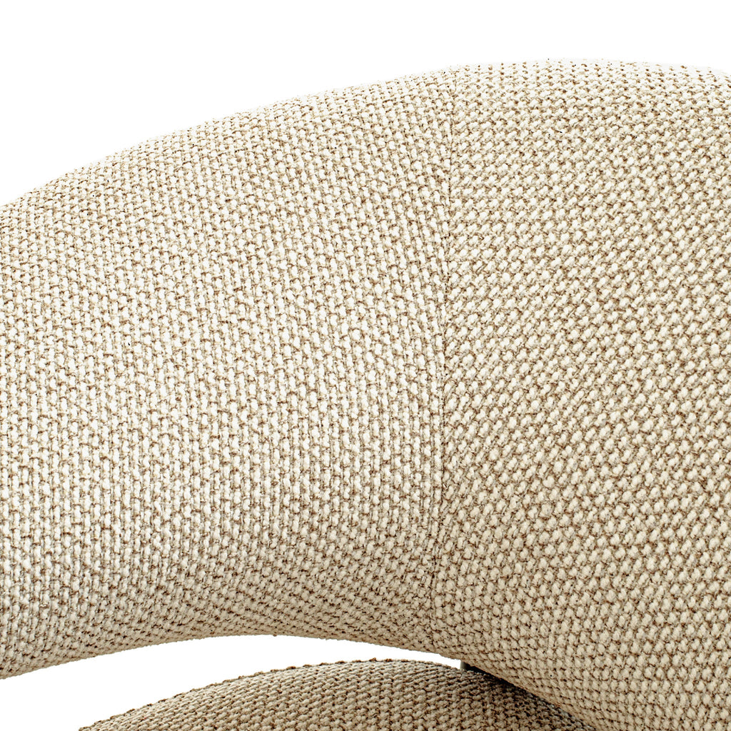 Dark Brown Armchair - Soft Beige