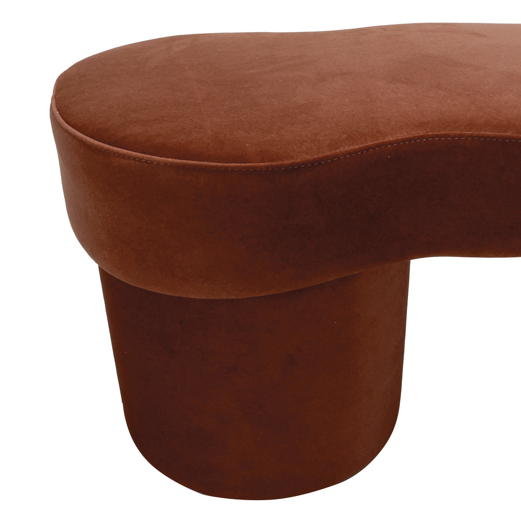 Bergamo Ottoman Bench- Burnt Brown