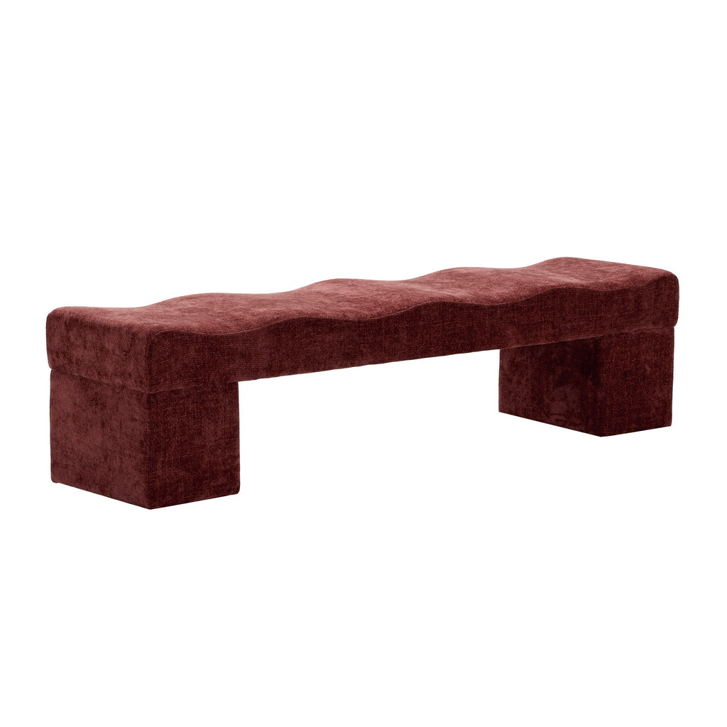 1.8m Bergamo Ottoman Bench- Lila Burgundy