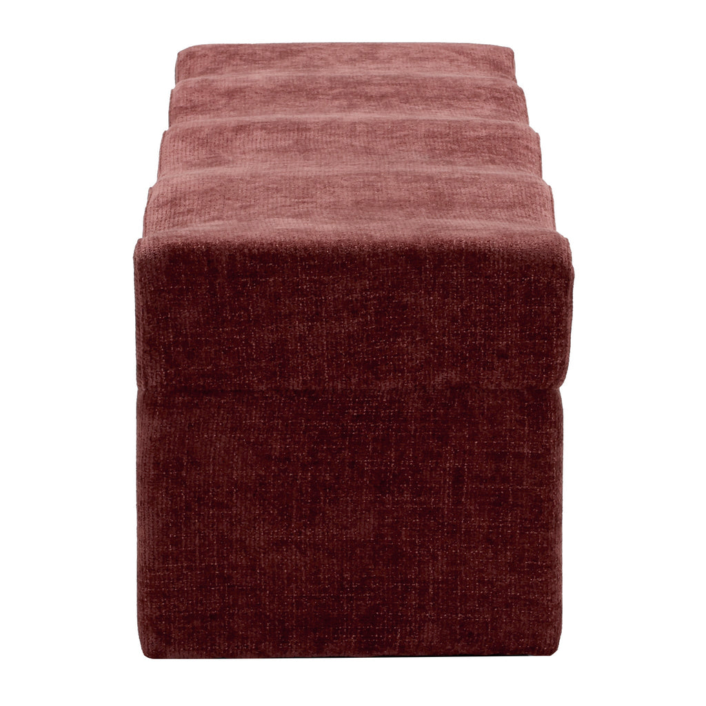 1.8m Bergamo Ottoman Bench- Lila Burgundy