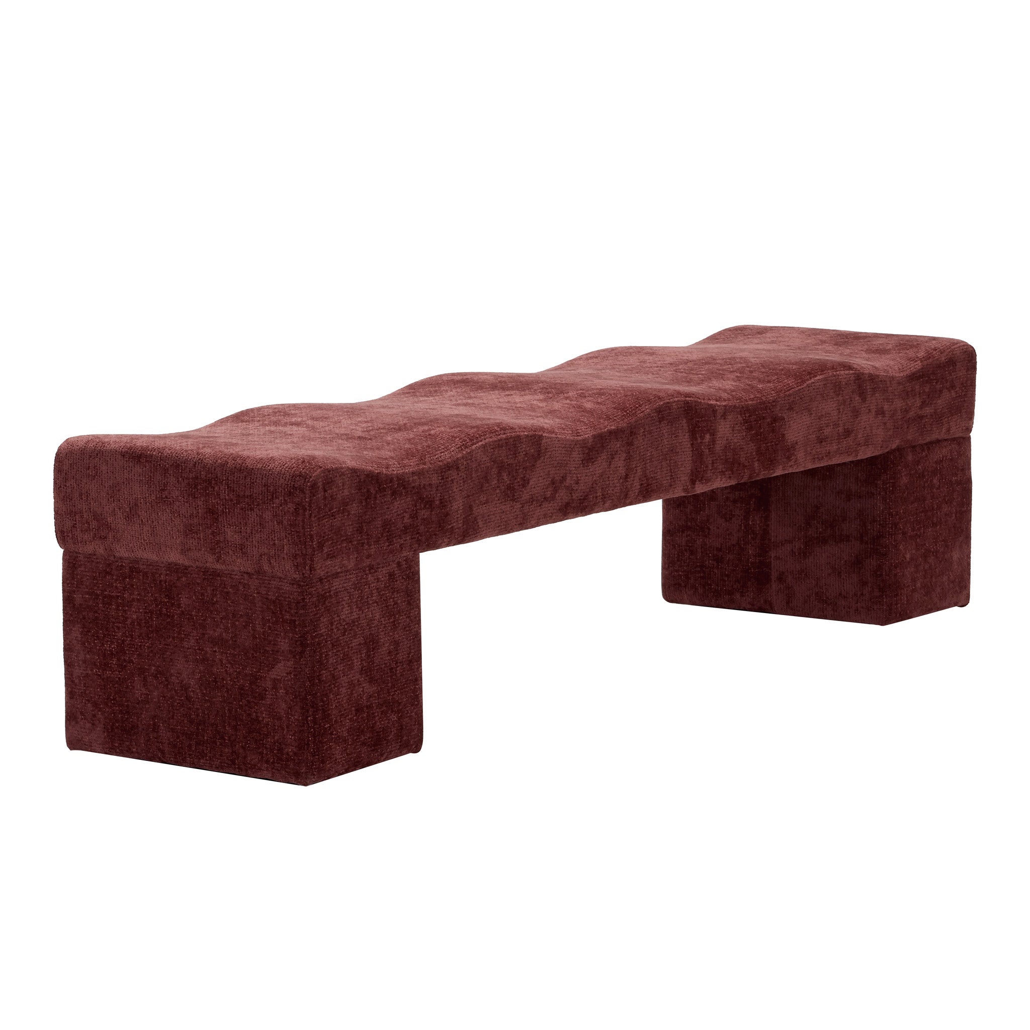 1.8m Bergamo Ottoman Bench- Lila Burgundy