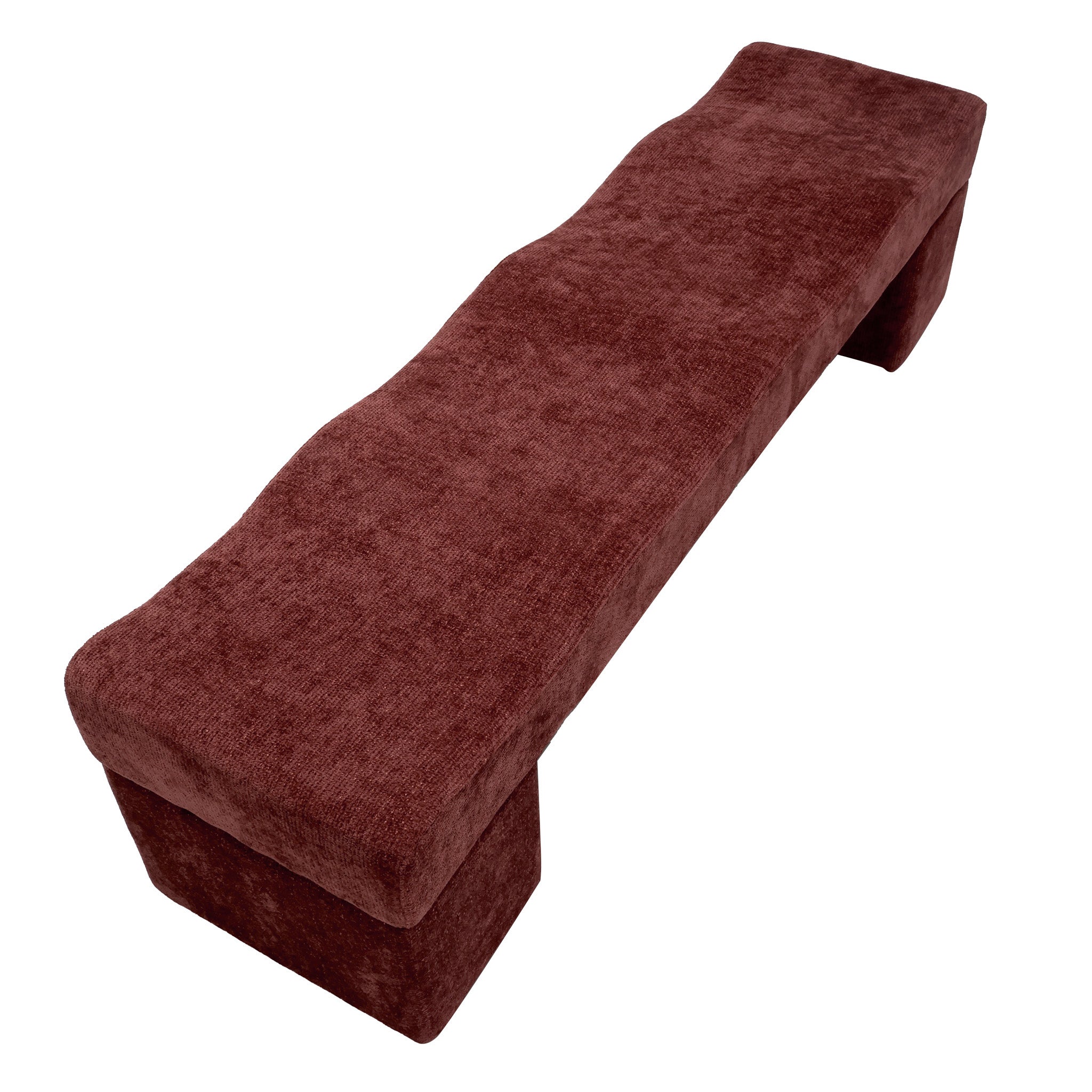 1.8m Bergamo Ottoman Bench- Lila Burgundy