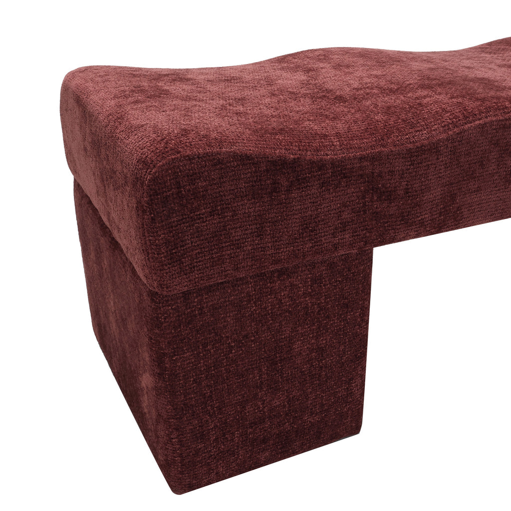 1.8m Bergamo Ottoman Bench- Lila Burgundy