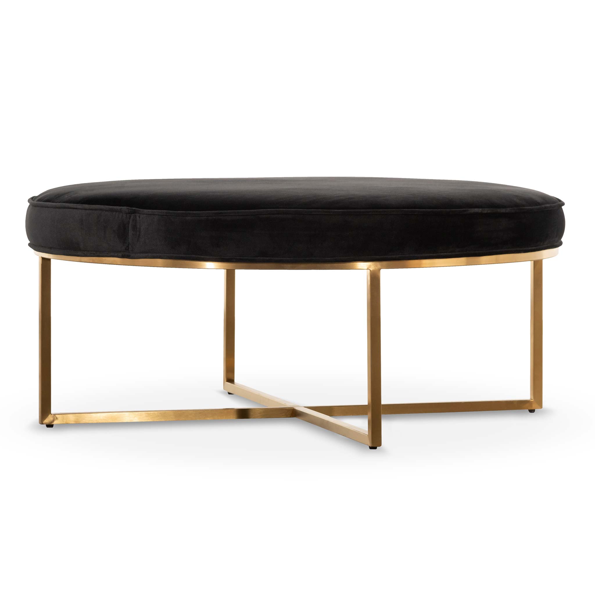 100cmx46cm Firenze Ottoman- Black Velvet