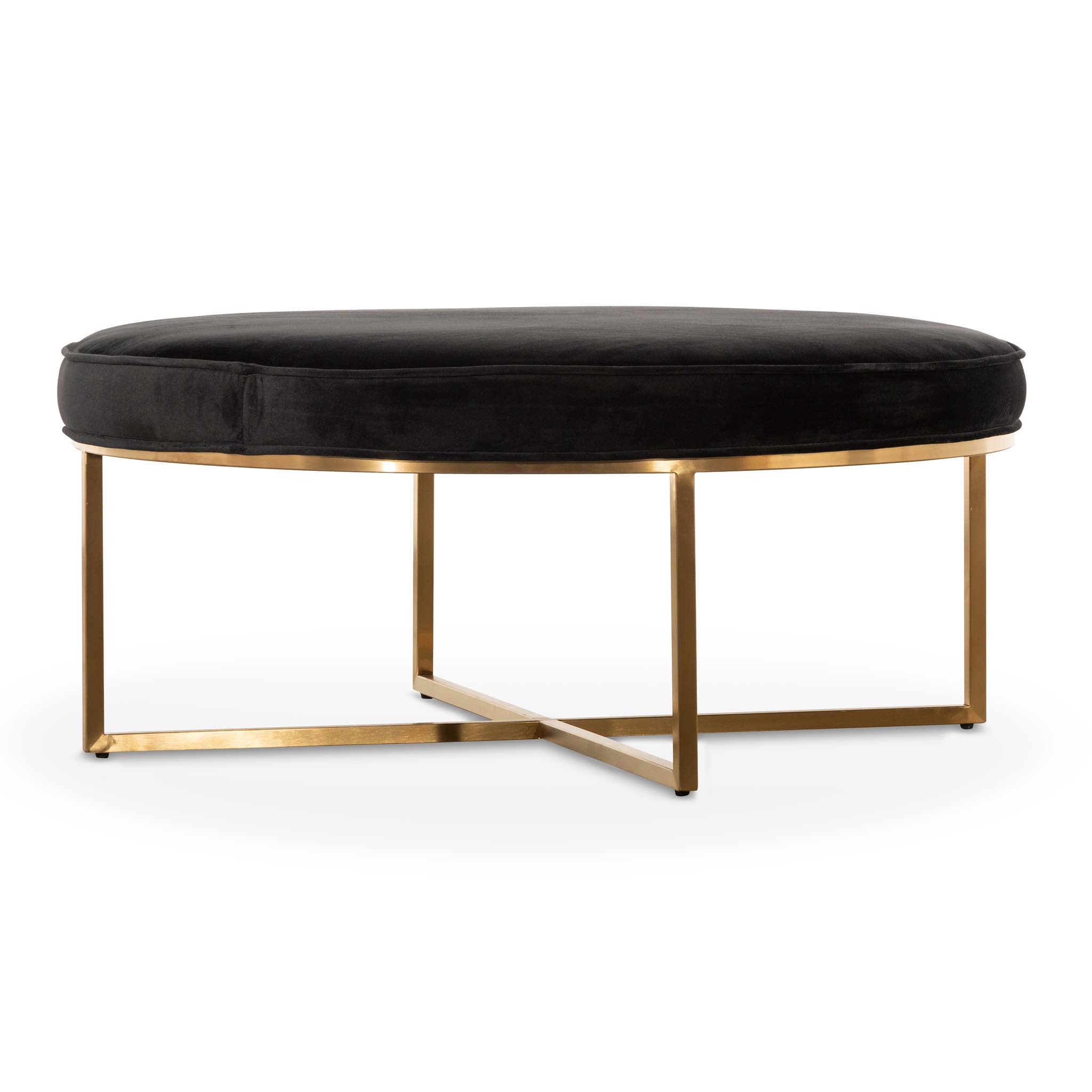 100cmx46cm Firenze Ottoman- Black Velvet