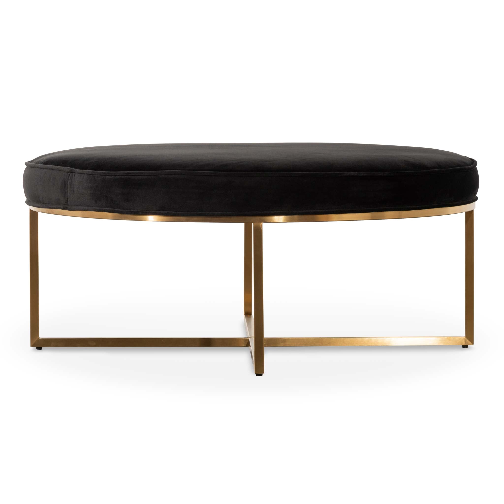 100cmx46cm Firenze Ottoman- Black Velvet