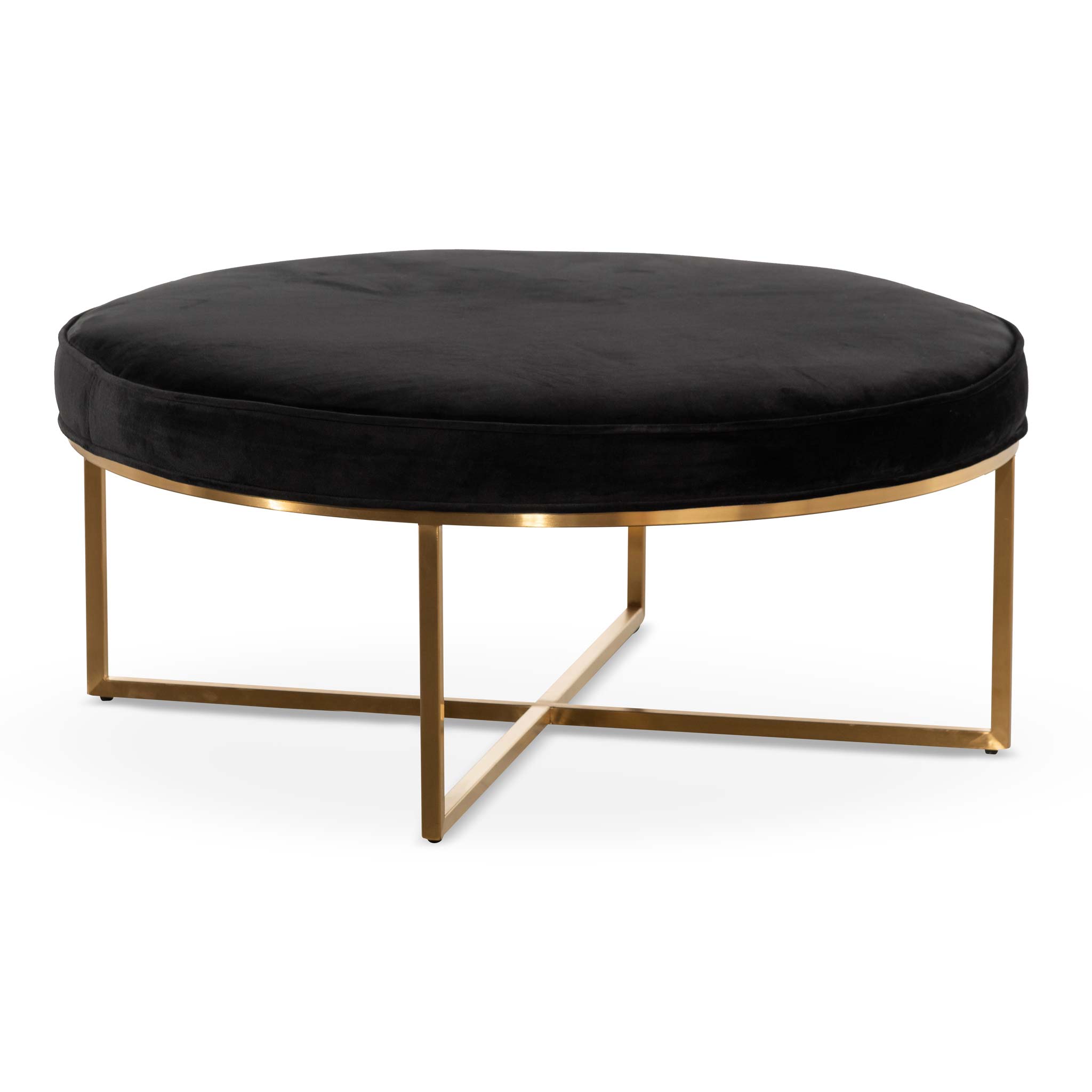 100cmx46cm Firenze Ottoman- Black Velvet