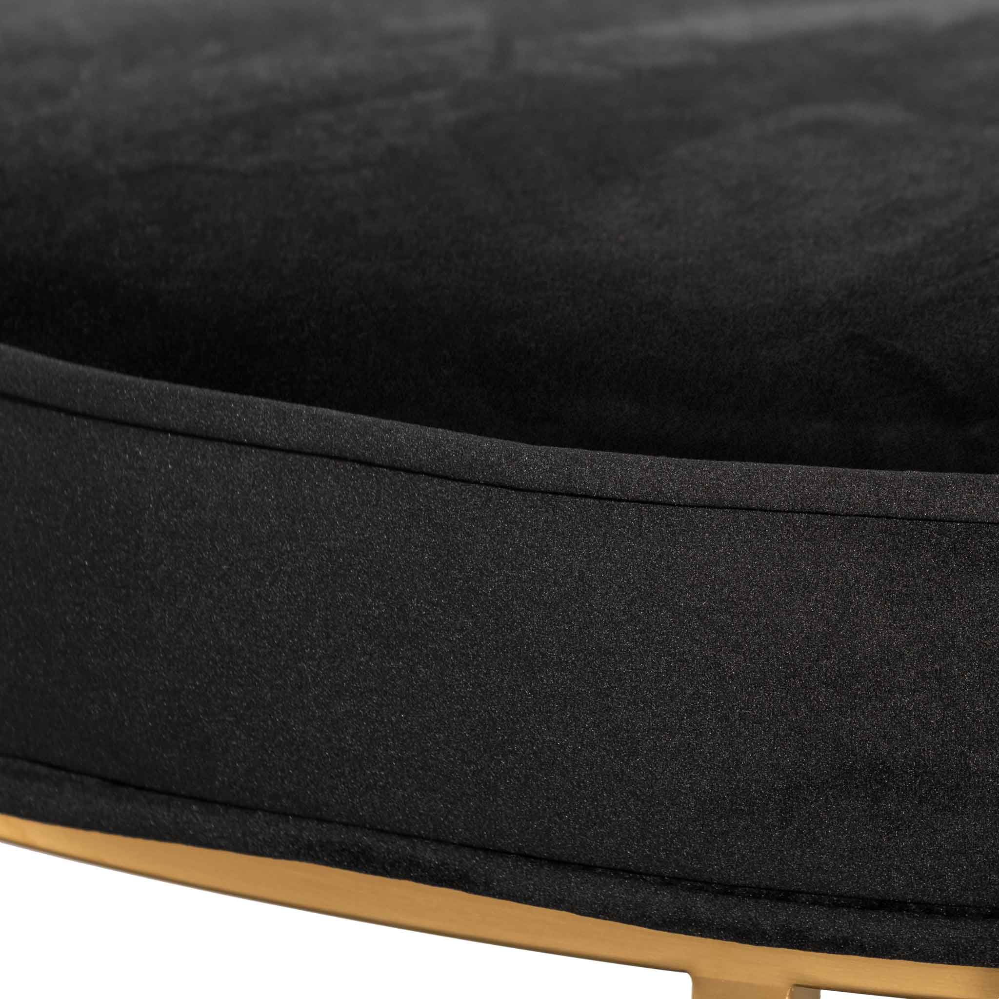 100cmx46cm Firenze Ottoman- Black Velvet