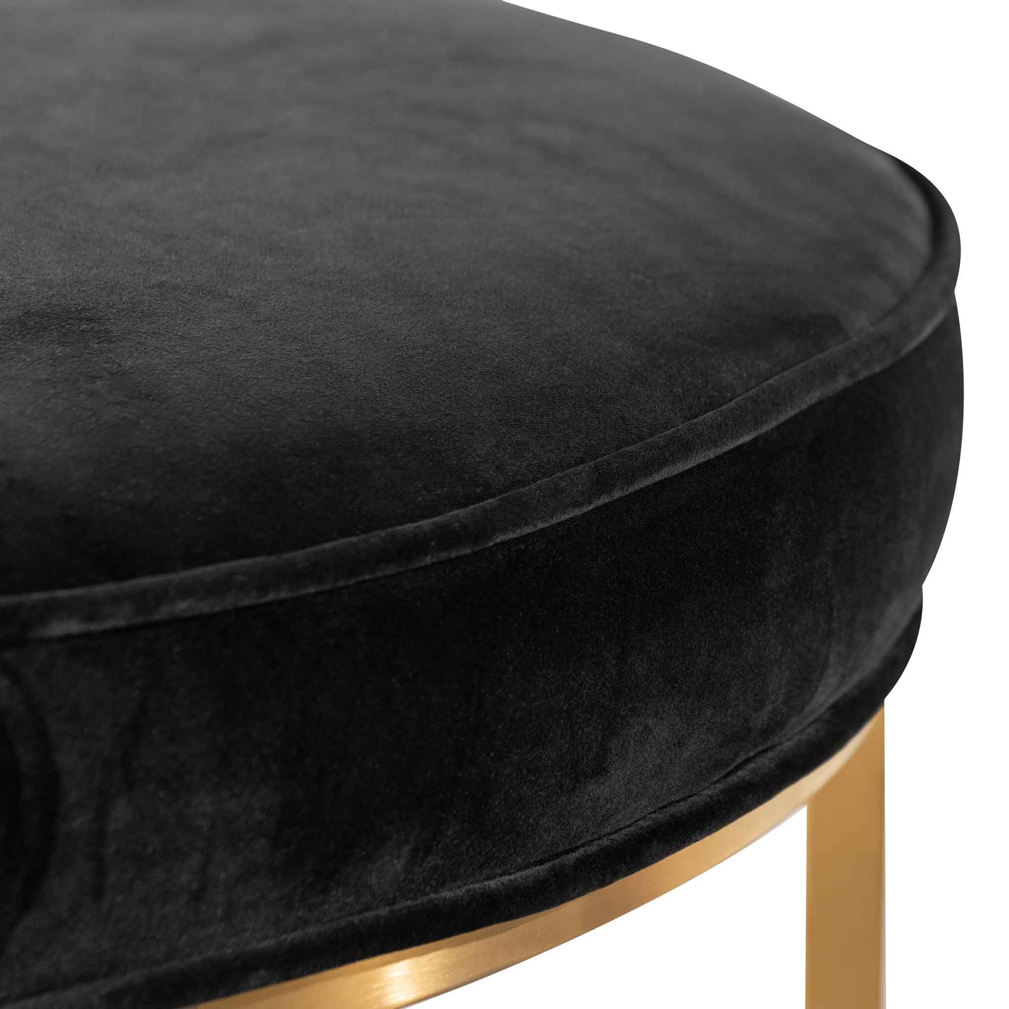 100cmx46cm Firenze Ottoman- Black Velvet