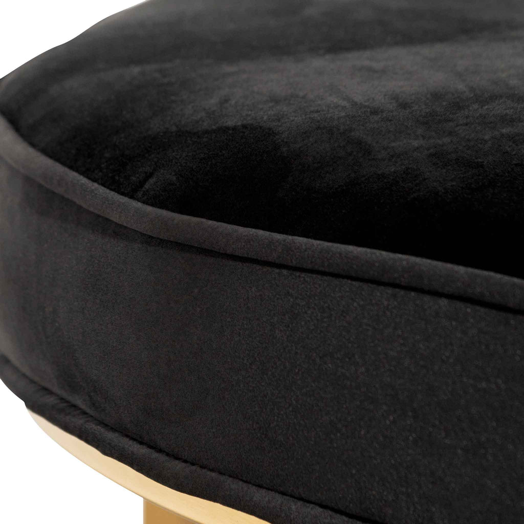 100cmx46cm Firenze Ottoman- Black Velvet