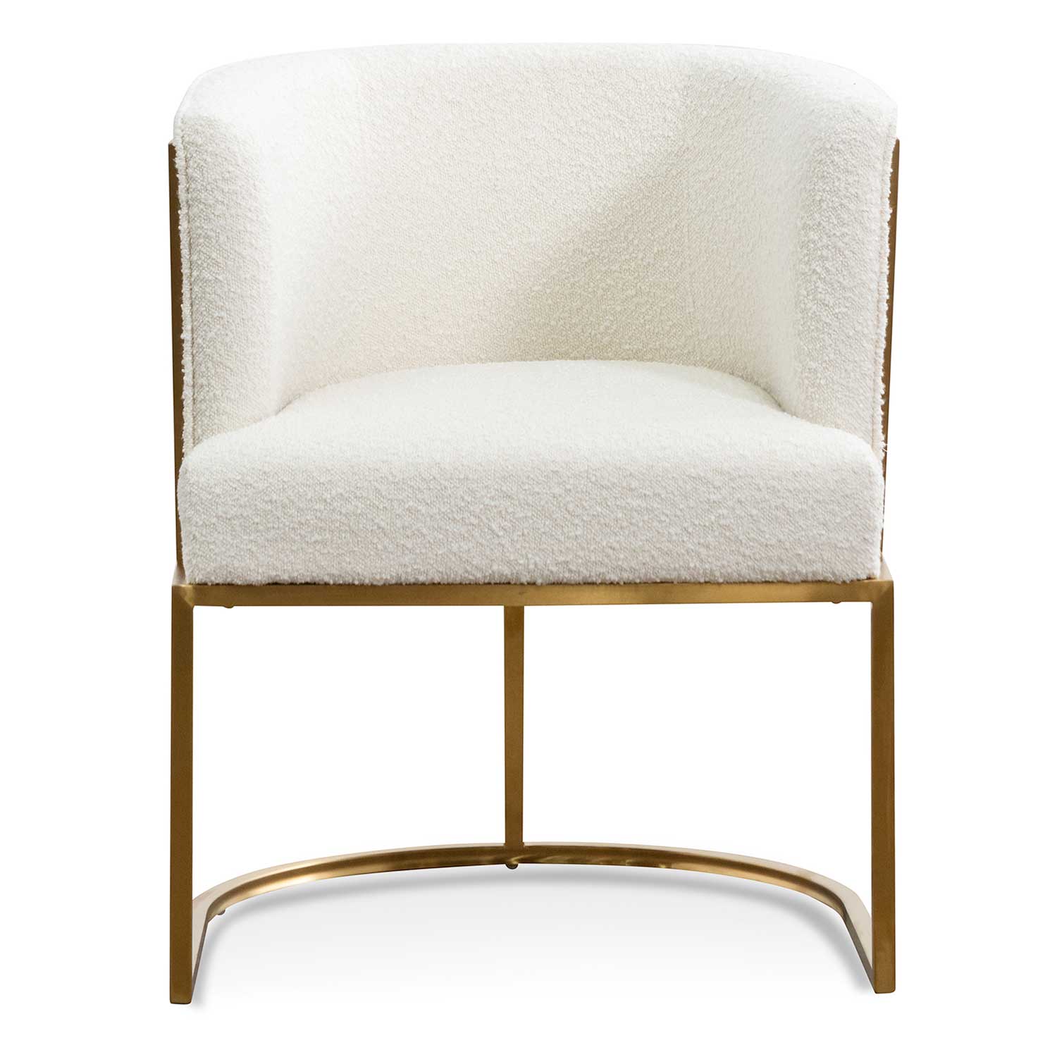 Daisy White Boucle Ravello Lounge Chair - Brushed Gold
