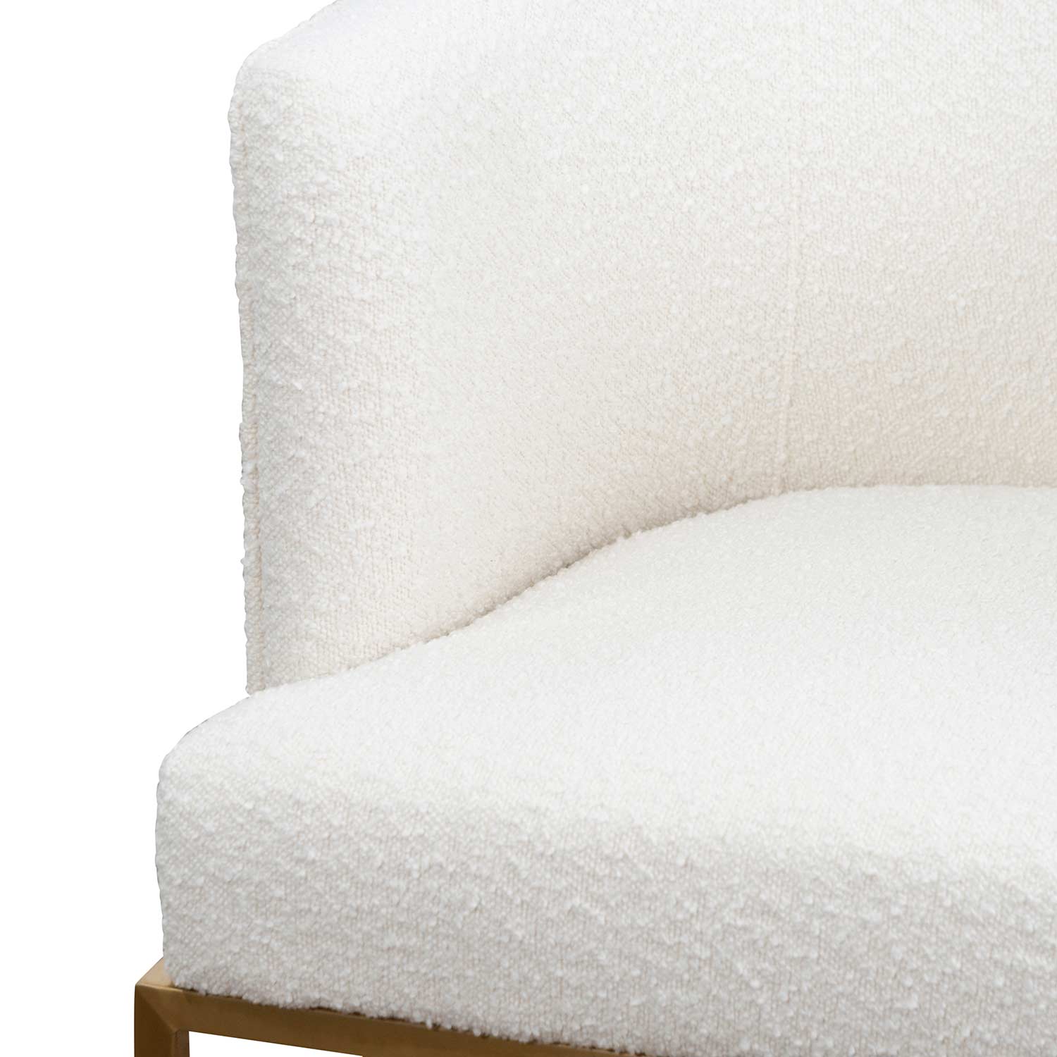 Daisy White Boucle Ravello Lounge Chair - Brushed Gold