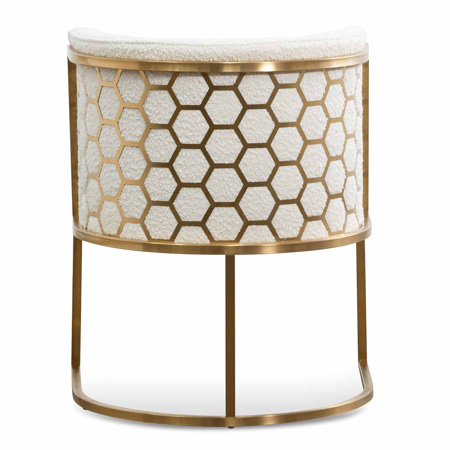 Daisy White Boucle Ravello Lounge Chair - Brushed Gold