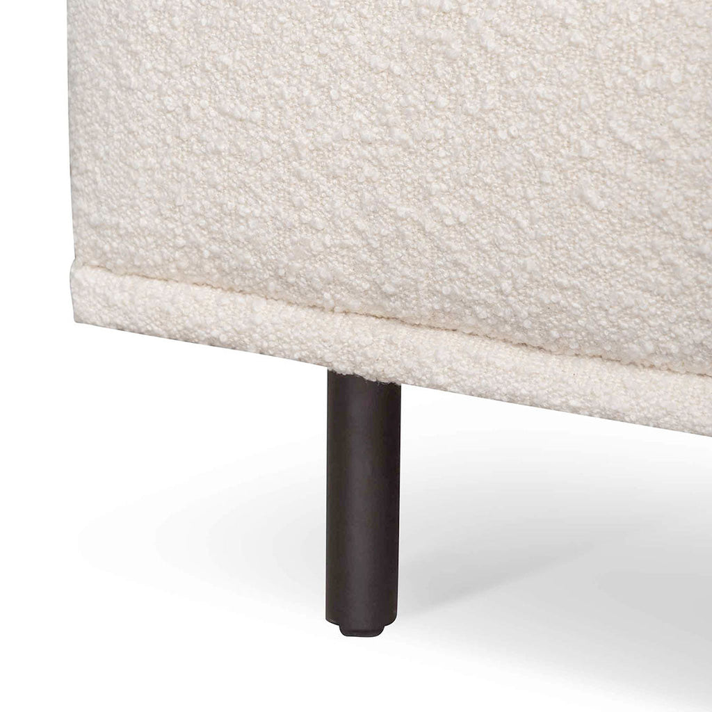 Armchair - Ivory White Boucle with Black Legs - Last one
