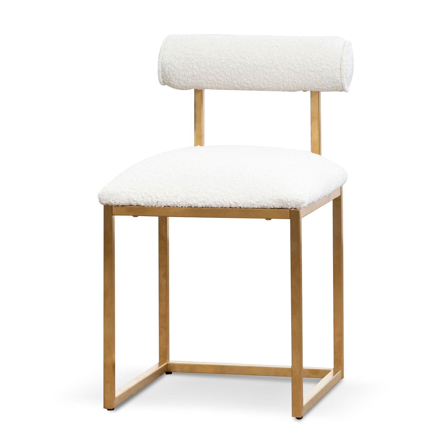 Daisy White Boucle Lucca Occasional Chair - Brushed Gold Base