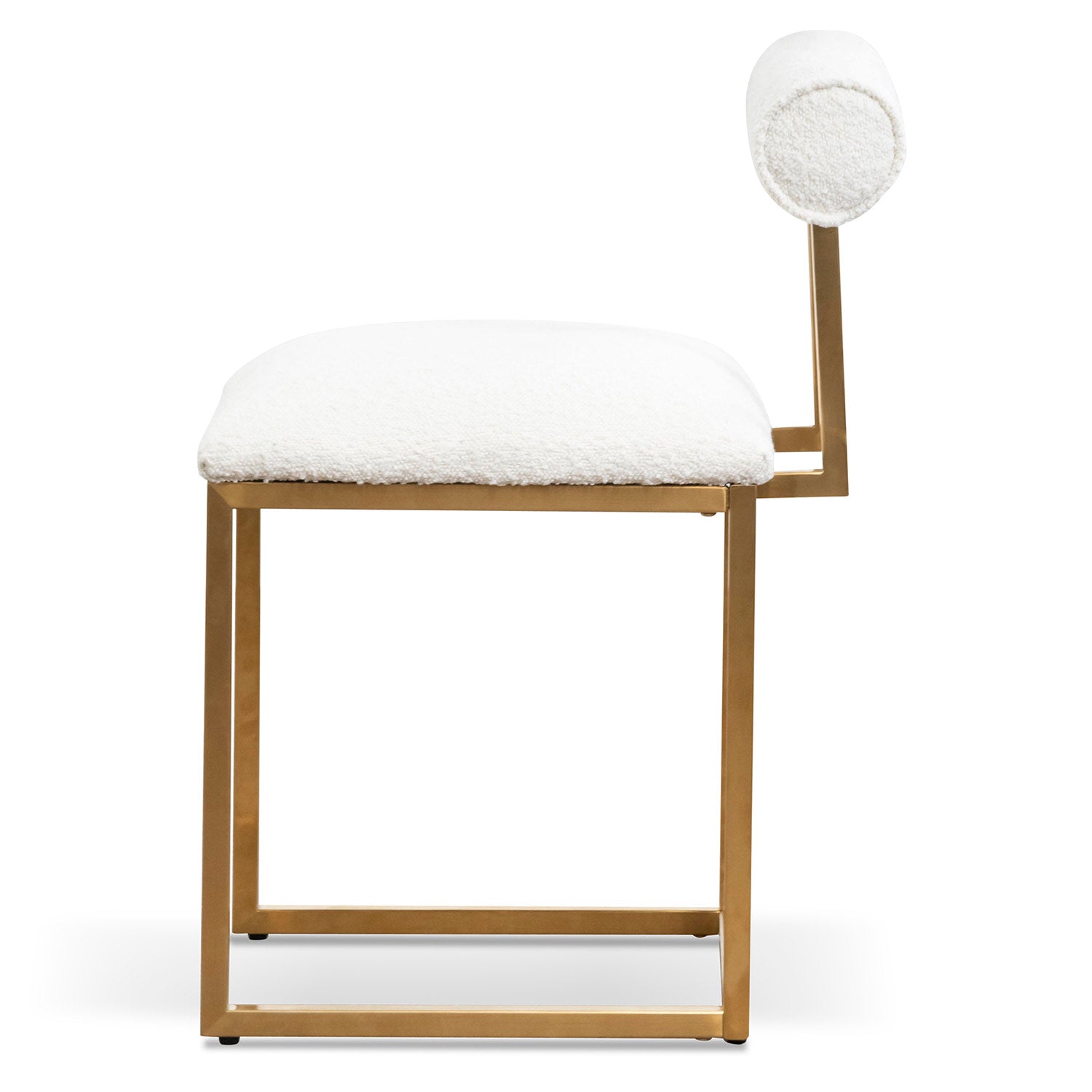 Daisy White Boucle Lucca Occasional Chair - Brushed Gold Base