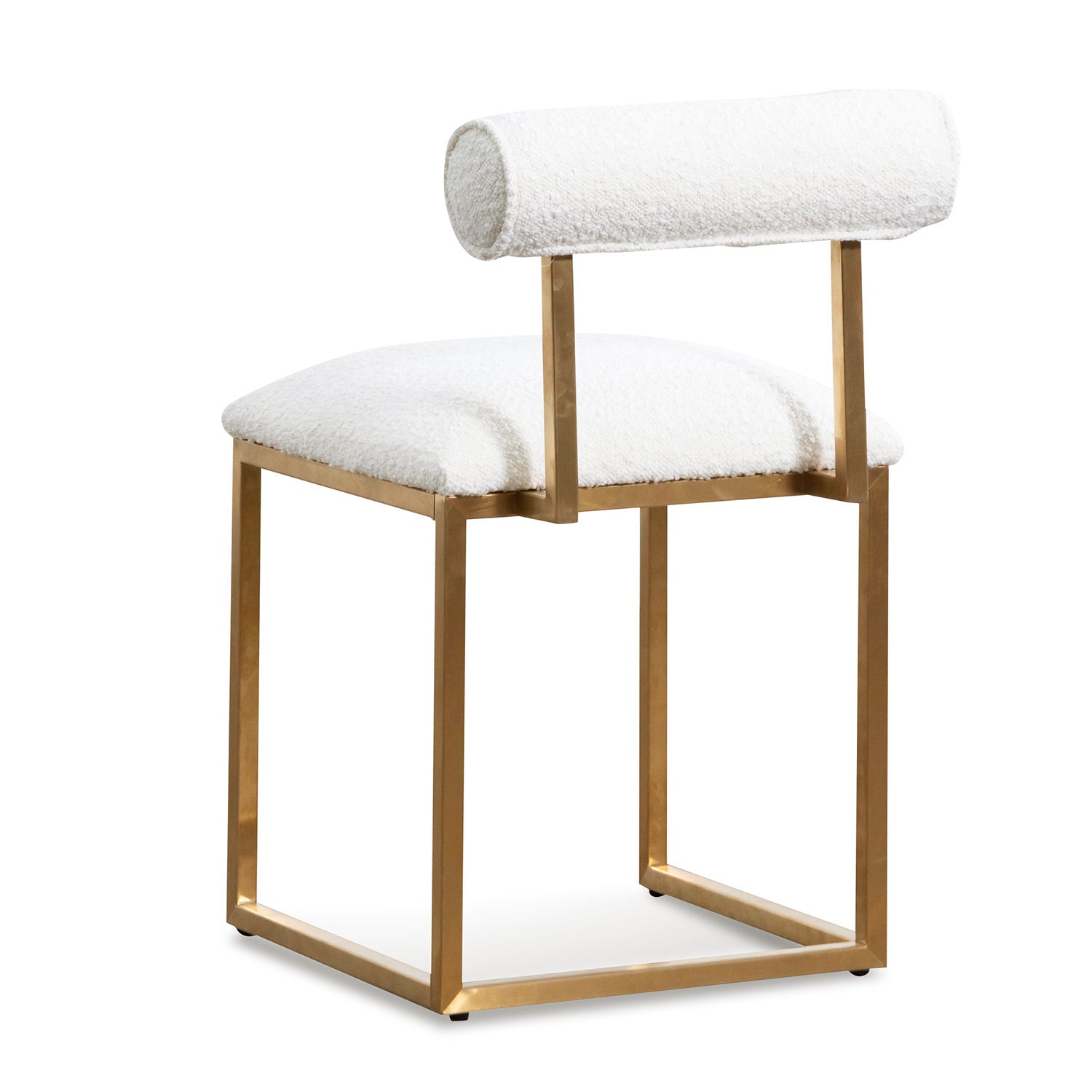 Daisy White Boucle Lucca Occasional Chair - Brushed Gold Base