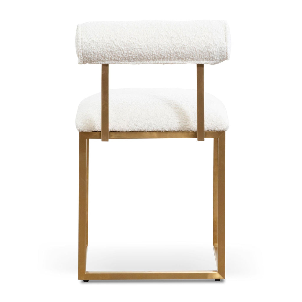 Daisy White Boucle Lucca Occasional Chair - Brushed Gold Base