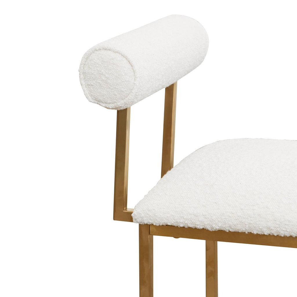 Daisy White Boucle Lucca Occasional Chair - Brushed Gold Base