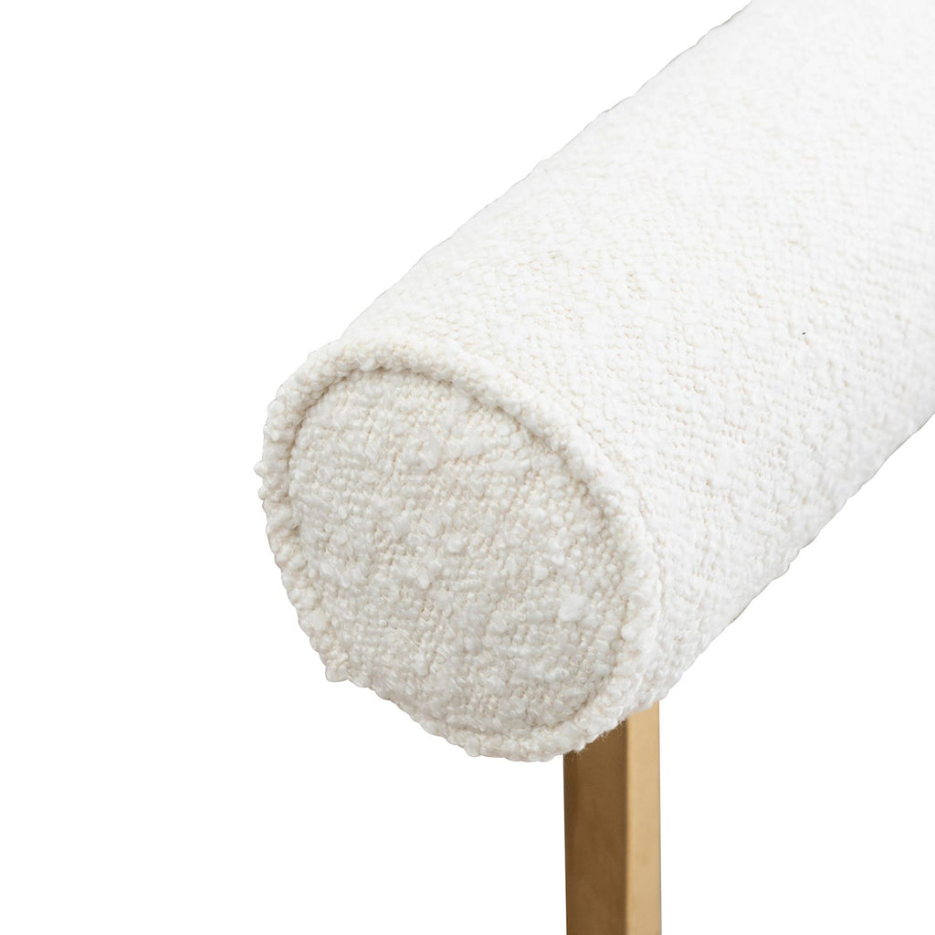 Daisy White Boucle Lucca Occasional Chair - Brushed Gold Base