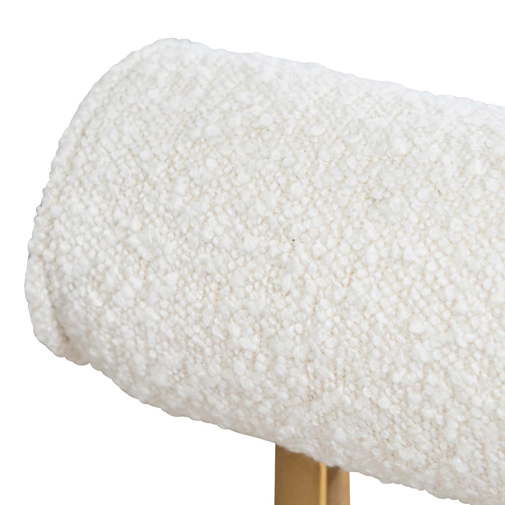 Daisy White Boucle Lucca Occasional Chair - Brushed Gold Base