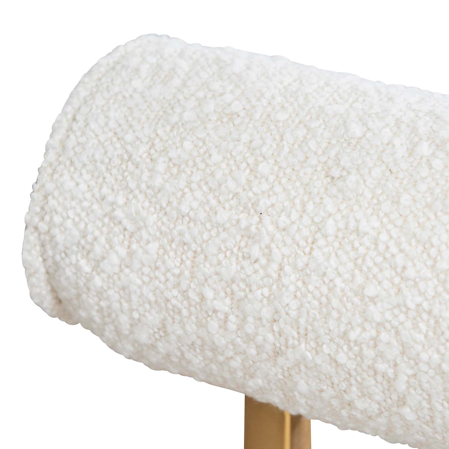 Daisy White Boucle Lucca Occasional Chair - Brushed Gold Base