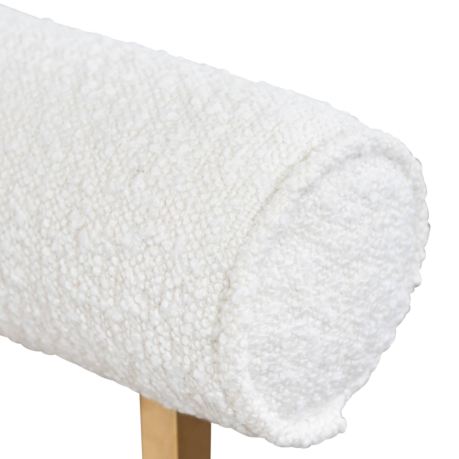 Daisy White Boucle Lucca Occasional Chair - Brushed Gold Base