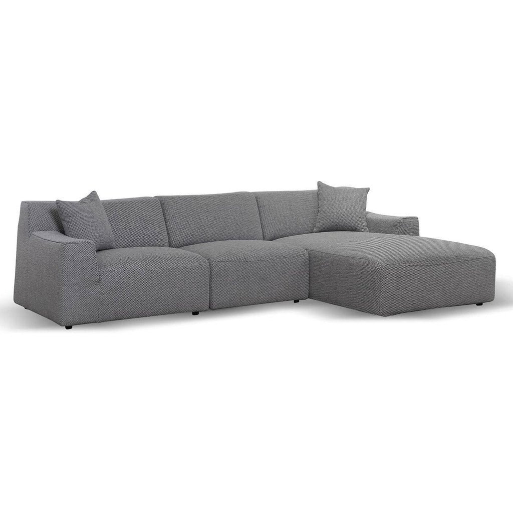 3 Seater Right Chaise Sofa - Noble Grey