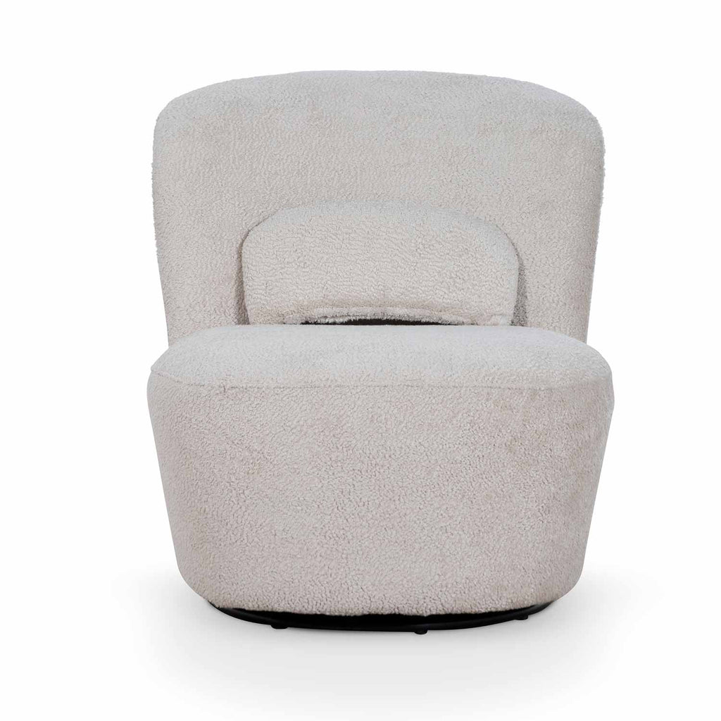 Swivel Ravello Lounge Chair - Ivory Teddy