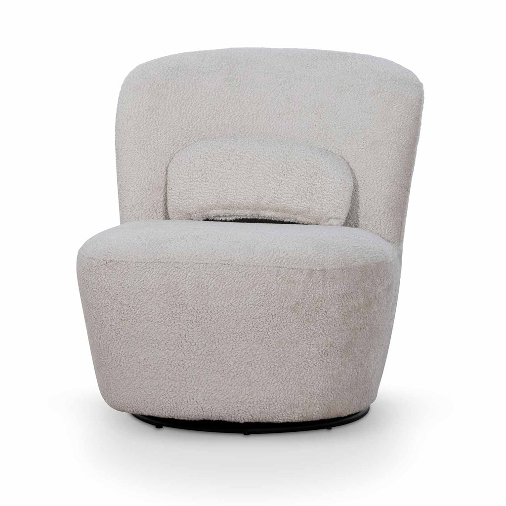 Swivel Ravello Lounge Chair - Ivory Teddy