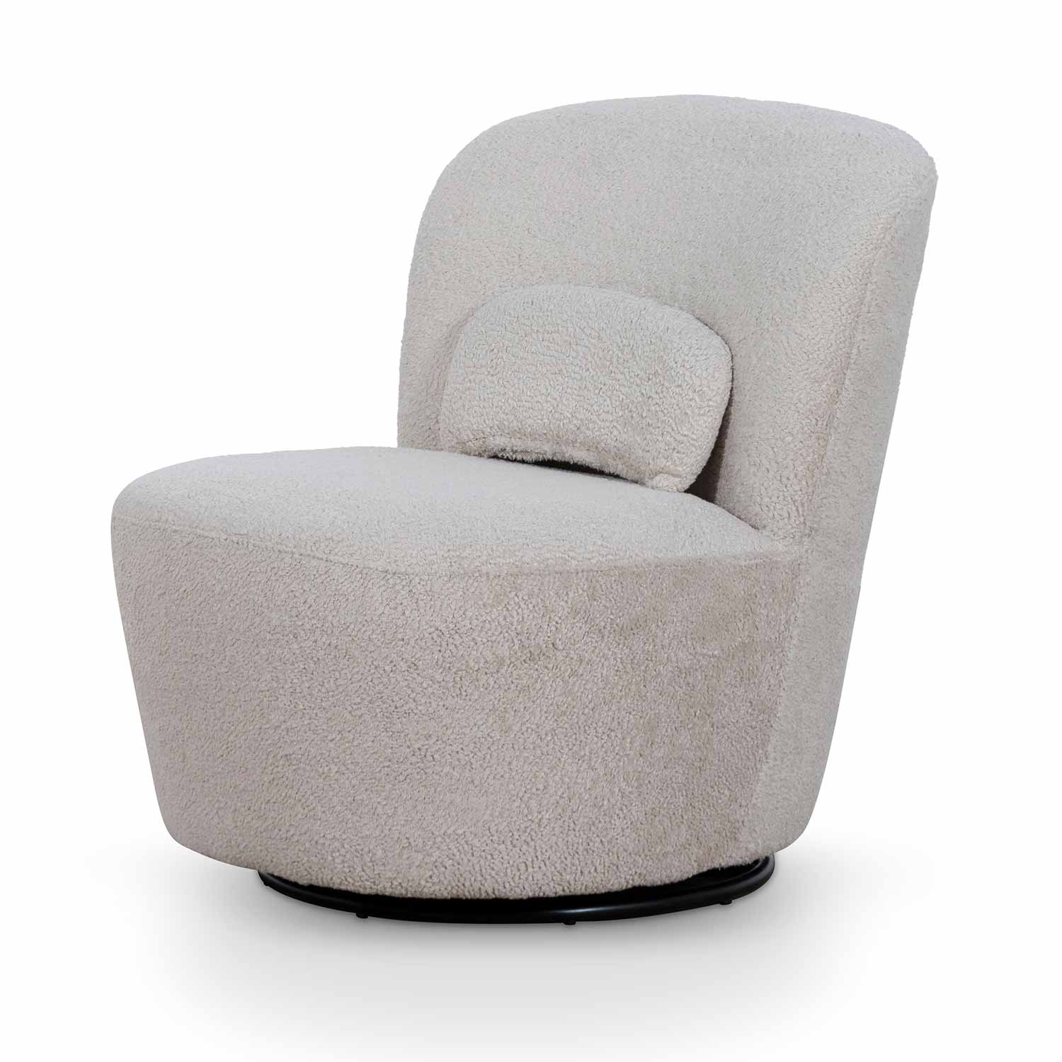 Swivel Ravello Lounge Chair - Ivory Teddy