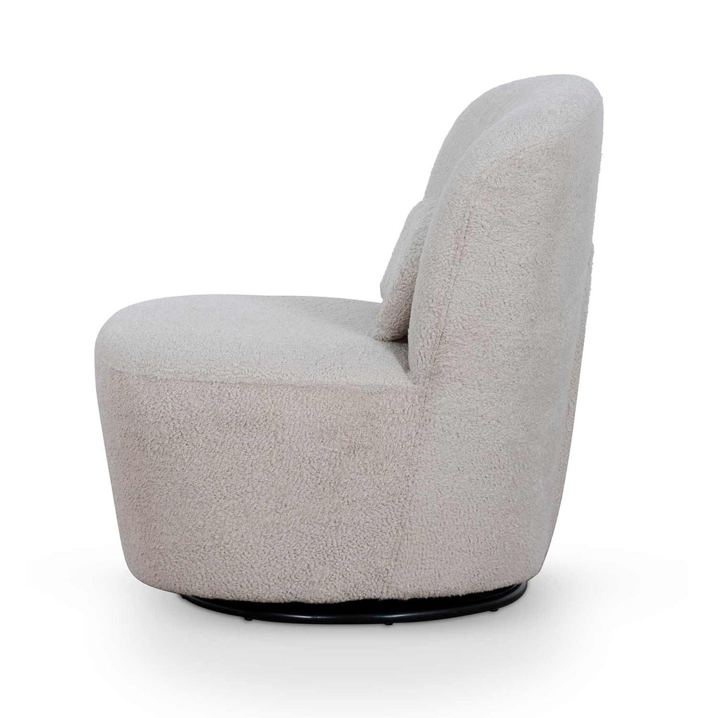 Swivel Ravello Lounge Chair - Ivory Teddy