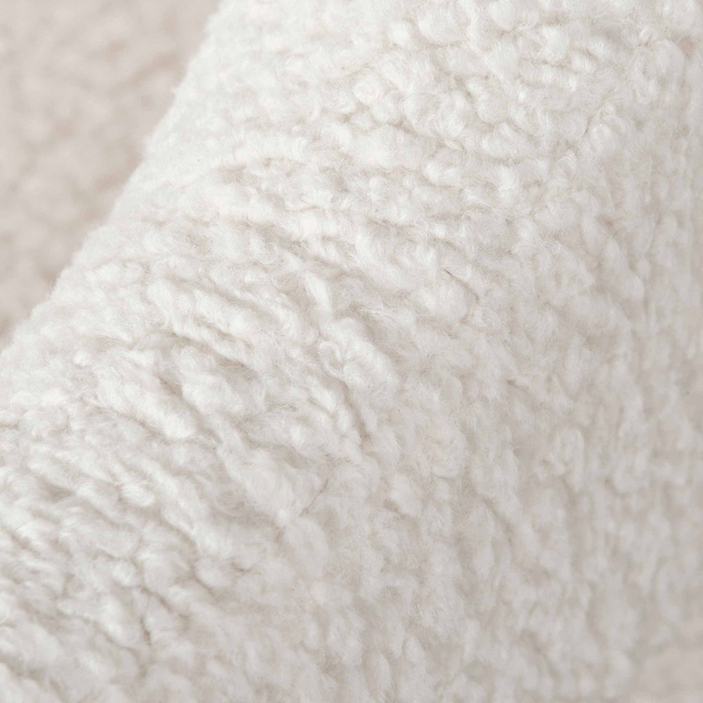 Ivory White Sherpa Armchair - Black Legs