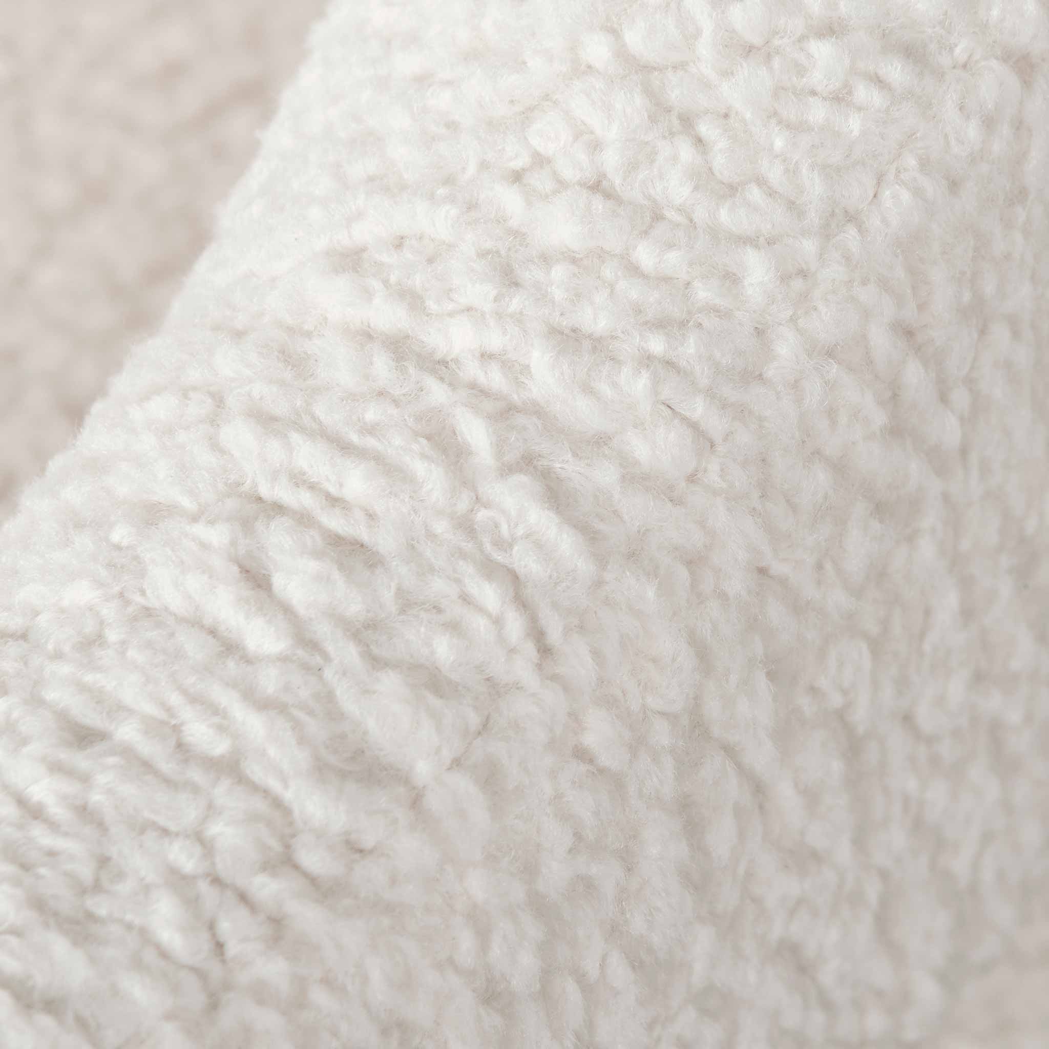 Ivory White Sherpa Armchair - Black Legs